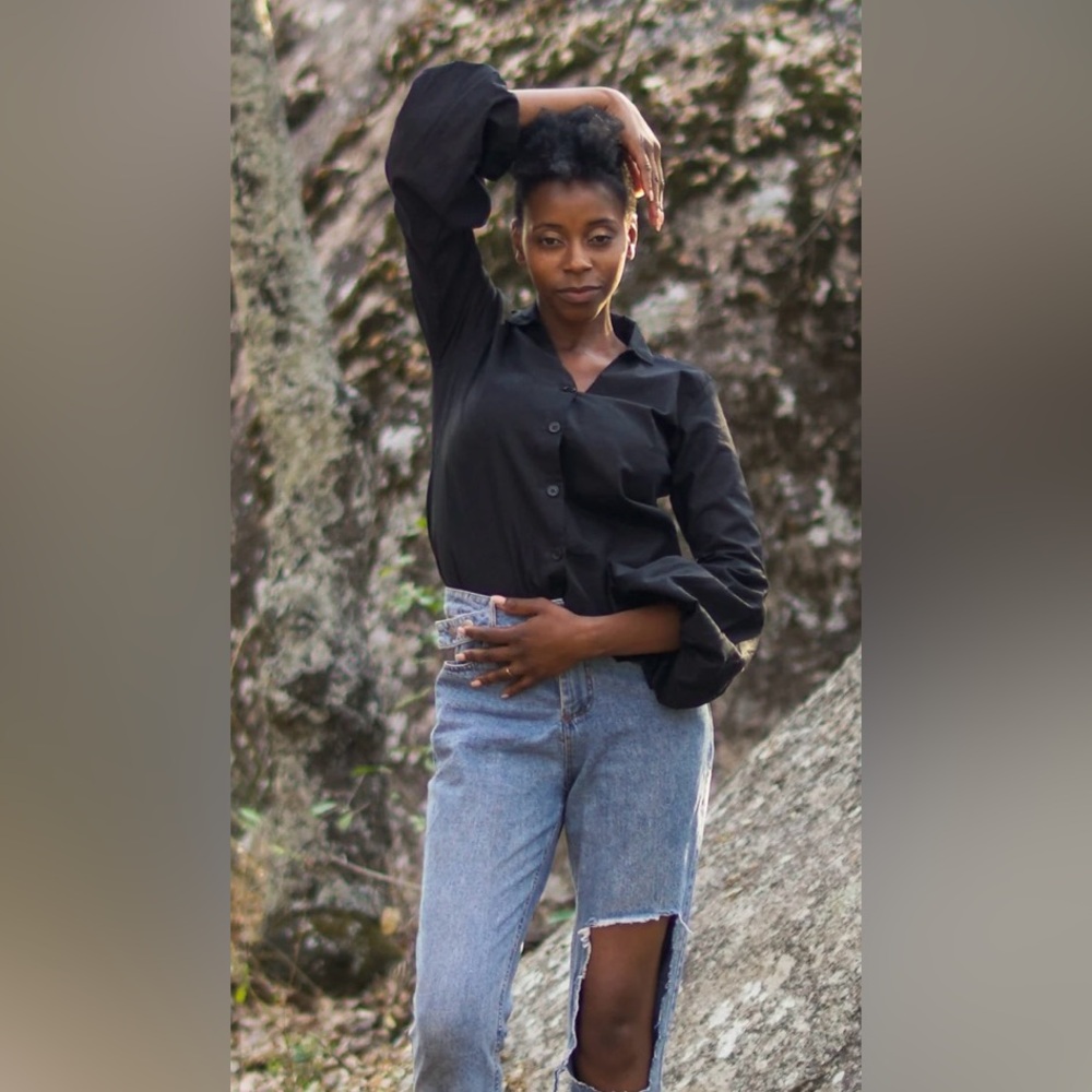 Women Elite Long Ball Sleeve Shirt black / Ramie Linen